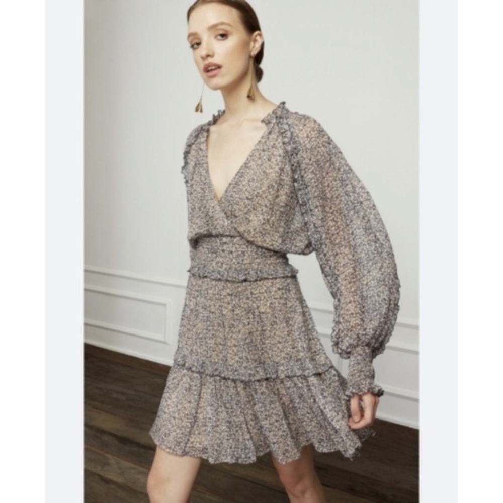 ✅ Magali Pascal Dress Lucille Mini Long Soeeve Floral
